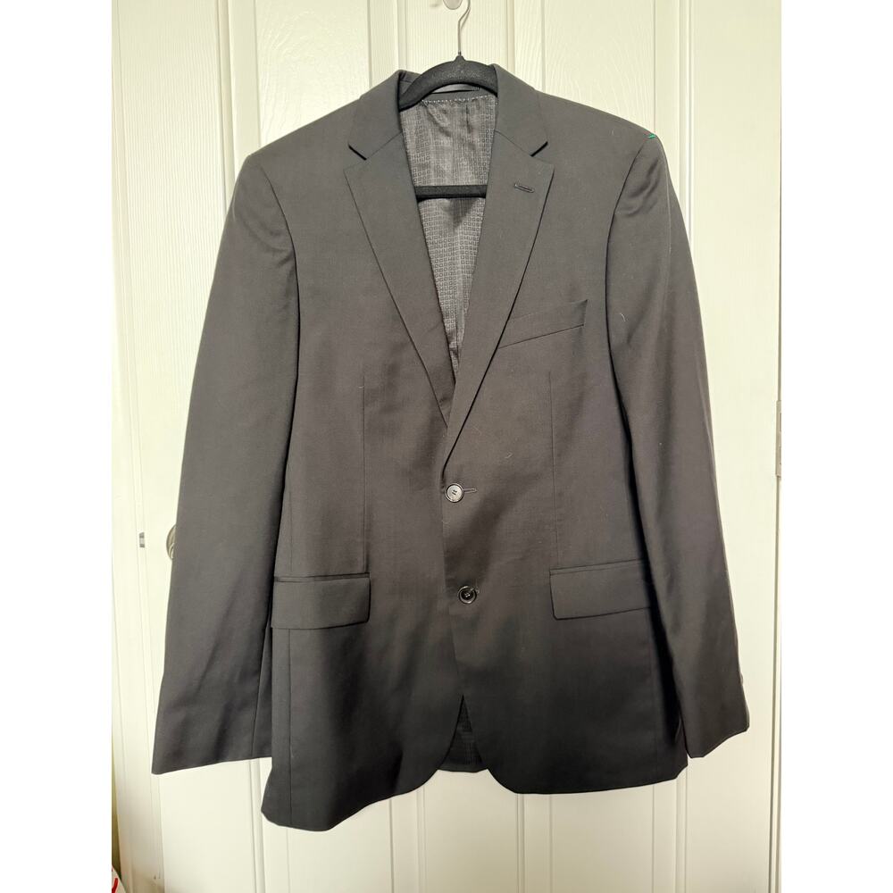 Hugo Boss Pasini2/Movie2 Super 100 Wool Blazer Mens 38L Black 2-Button Jacket